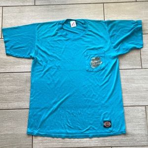 Vintage 80’s Harley Davidson Stubbs Houston Tx Size Large Single Stitch Blue